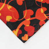 Funny Heart Pattern VIII - schwarz-gelb Fleecedecke (Ecke)