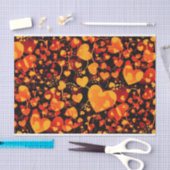 Funny Heart Pattern VIII - schwarz-gelb Seidenpapier (Handwerk)