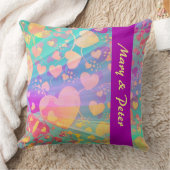 Funny Heart Pattern XI - pastellfarben Kissen (Decke)