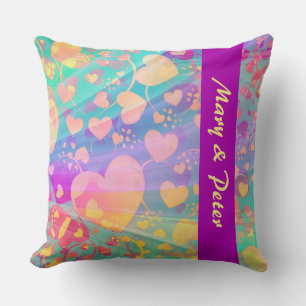 Funny Heart Pattern XI - pastellfarben Kissen