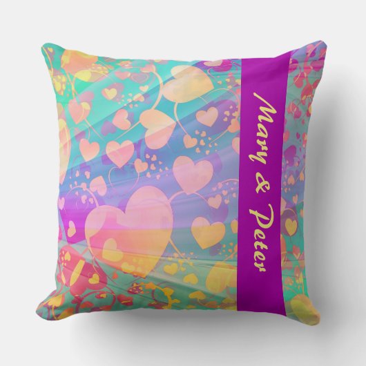 Funny Heart Pattern XI - pastellfarben Kissen (Vorderseite)