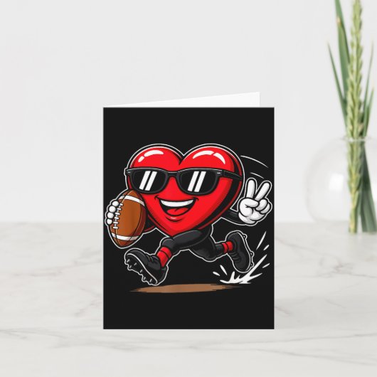 Funny Heart Playing Football Srts Lover Valentine  Karte (Vorderseite)