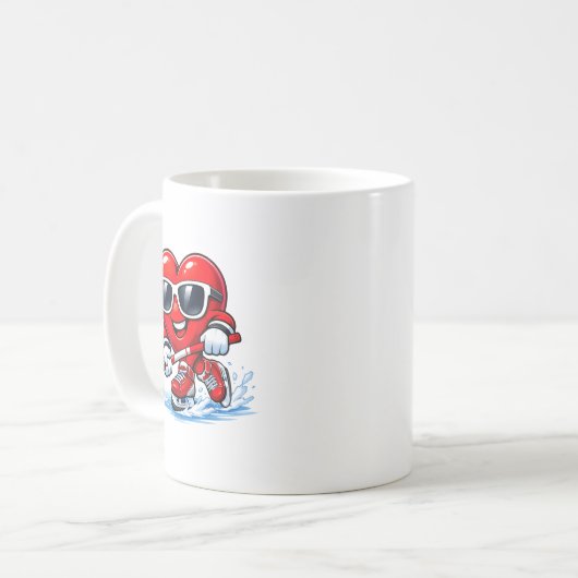Funny Heart Playing Hockey Apparel  Kaffeetasse (Vorderseite Links)