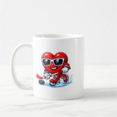 Funny Heart Playing Hockey Apparel  Kaffeetasse (Links)