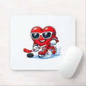 Funny Heart Playing Hockey Apparel  Mousepad (Mit Mouse)