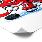 Funny Heart Playing Hockey Apparel  Poster (Ecke)