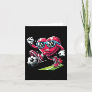Funny Heart Playing Soccer Liebhaber Jungen Kinder Karte