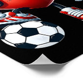 Funny Heart Playing Soccer Valentines Day Mens Boy Poster (Ecke)