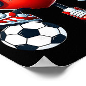 Funny Heart Playing Soccer Valentines Day Mens Boy Poster (Ecke)