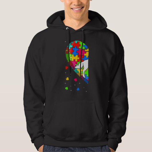 Funny Heart Reittier Autism Sensibilisierung für d Hoodie (Vorderseite)