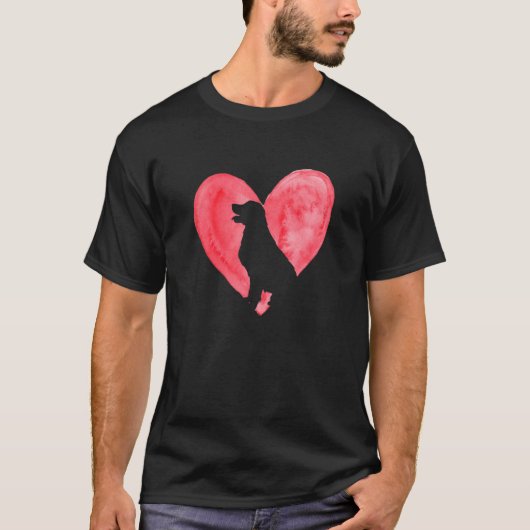 Funny Heart Retriever Pet Dog Lover Animal Valenti T-Shirt (Vorderseite)