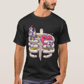 Funny Heart & Ribcage Cartoon - Quirky T - Shirt D (Vorderseite)