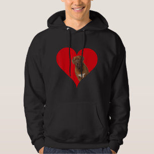 Funny Heart Shape Dogue De Bordeaux Dog Valentine' Hoodie