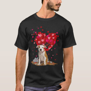 Funny Heart Shape Staffordshire Bull Terrier Valen T-Shirt