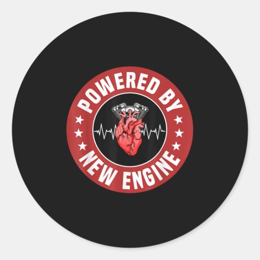 Funny Heart Transplant Survivor Quote Living Heart Runder Aufkleber (Vorderseite)