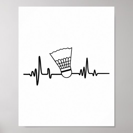 Funny Heartbeat Badminton Shuttle Sports Poster (Vorne)