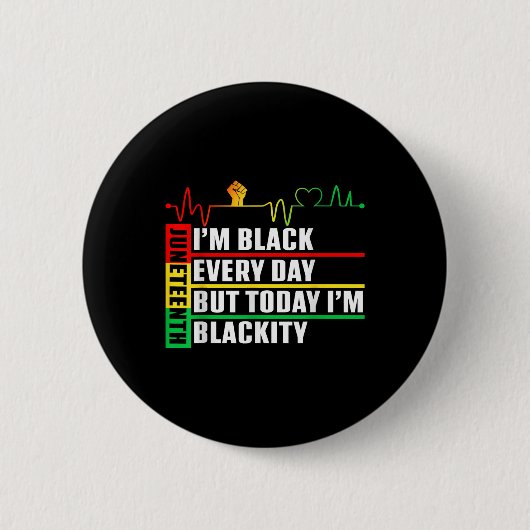 Funny Heartbeat Blackity Black Juneteente Prix Me Button (Vorderseite)