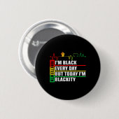 Funny Heartbeat Blackity Black Juneteente Prix Me Button (Vorne & Hinten)
