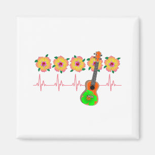 Funny Heartbeat EKG Line für Ukulele Music Magnet