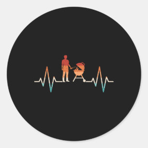 Funny Heartbeat Grillen Grill Grill Grill Lover Gr Runder Aufkleber