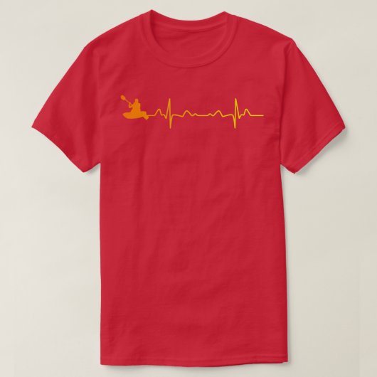 Funny Heartbeat Kayaking Canoe Rafting Kayak Lover T-Shirt (Design vorne)