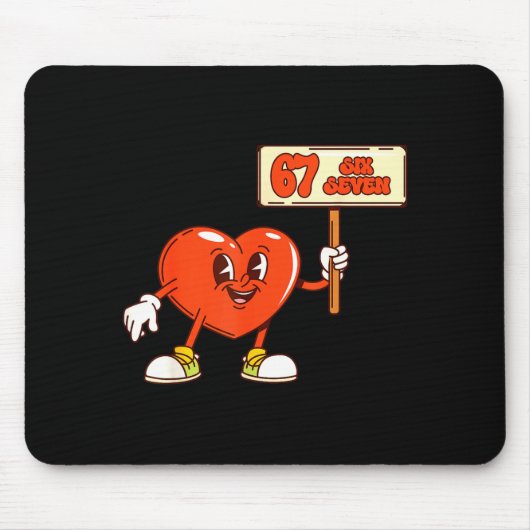 Funny Hearts 67 Valentine Six Seven Meme Gen Alpha Mousepad (Vorne)