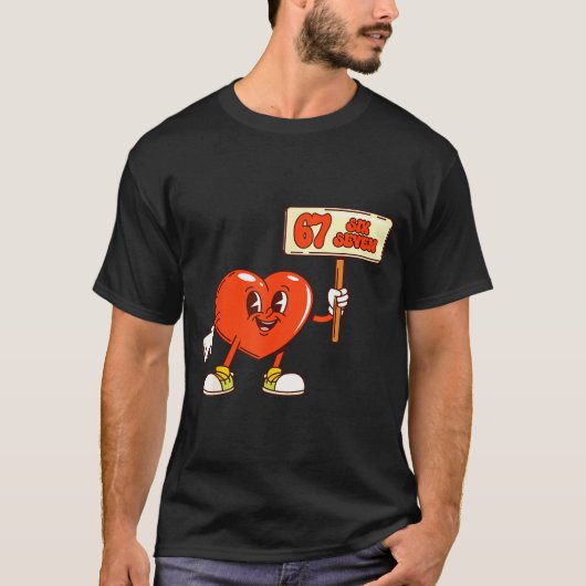 Funny Hearts 67 Valentine Six Seven Meme Gen Alpha T-Shirt (Vorderseite)