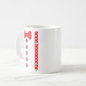 Funny Hearts Bow Tie Suspenders Valentine's Day Co Kaffeetasse (Vorderseite Links)