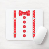 Funny Hearts Bow Tie Suspenders Valentine's Day Co Mousepad (Mit Mouse)