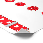 Funny Hearts Bow Tie Suspenders Valentine's Day Co Poster (Ecke)