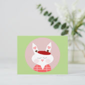 Funny Hearts Bunny Postcard Postkarte (Stehend Vorderseite)
