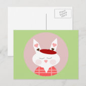 Funny Hearts Bunny Postcard Postkarte (Vorne/Hinten)