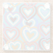 Funny Hearts: Nahtlose Textur Muster. Glasuntersetzer (Rückseite)