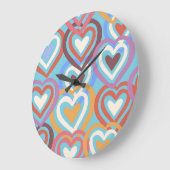 Funny Hearts: Nahtlose Textur Muster. Große Wanduhr (Winkel)
