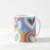 Funny Hearts: Nahtlose Textur Muster. Kaffeetasse (VorderseiteRechts)
