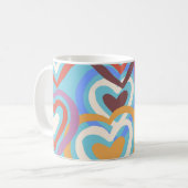 Funny Hearts: Nahtlose Textur Muster. Kaffeetasse (Vorderseite Links)