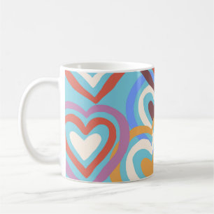Funny Hearts: Nahtlose Textur Muster. Kaffeetasse