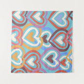 Funny Hearts: Nahtlose Textur Muster. Wandteppich (Vorderseite (Horizontal))