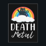 Funny Heavy Death Metal Cat Rainbow Rock Music Postkarte<br><div class="desc">Funny Heavy Death Metal Cat Rainbow Rock Music.</div>