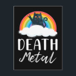 Funny Heavy Death Metal Cat Rainbow Rock Music Postkarte<br><div class="desc">Funny Heavy Death Metal Cat Rainbow Rock Music.</div>