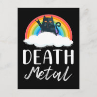 Funny Heavy Death Metal Cat Rainbow Rock Music