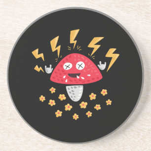 Funny Heavy Metal Mushroom Getränkeuntersetzer