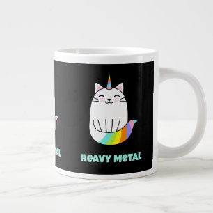 Funny Heavy Metal Unicorn Regenbogenkatzenkaffee T Jumbo-Tasse