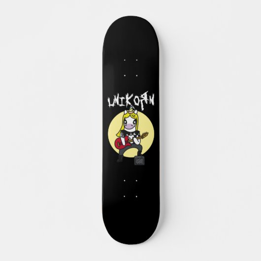 Funny Heavy Metal Unicorn Skateboard (Vorne)