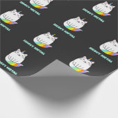 Funny Heavy Metal Unicoron Regenbogenkatze Geschenkpapier (Ecke)