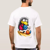 Funny Hedgehog Bowling Cartoon T-Shirt (Rückseite)