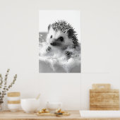 Funny Hedgehog Bubble Bath Print, Bathroom Animal Poster (Küche)