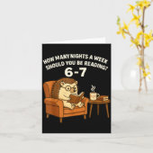 Funny Hedgehog Reading Book 67 Six Seven Meme  Karte (Gelbe Blume)