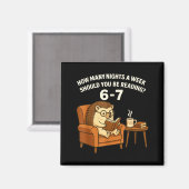 Funny Hedgehog Reading Book 67 Six Seven Meme Magnet (Vorderseite/Rückseite)
