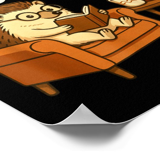 Funny Hedgehog Reading Book 67 Six Seven Meme  Poster (Ecke)